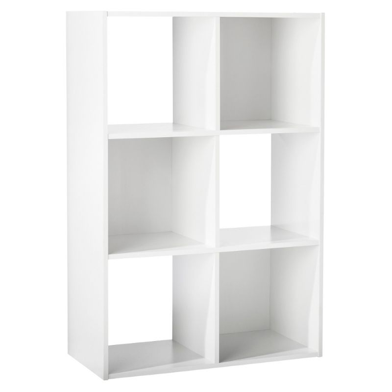 Photo 1 of 11" 6 Cube Organizer Shelf White - Room Essentials™
