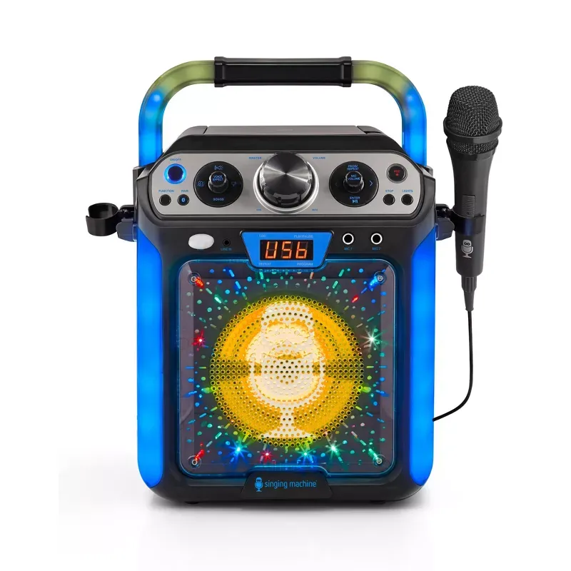 Photo 1 of Singing Machine Groove Cube Hype Bluetooth Stand Alone Karaoke Machine LED Lights SML712BK Black
