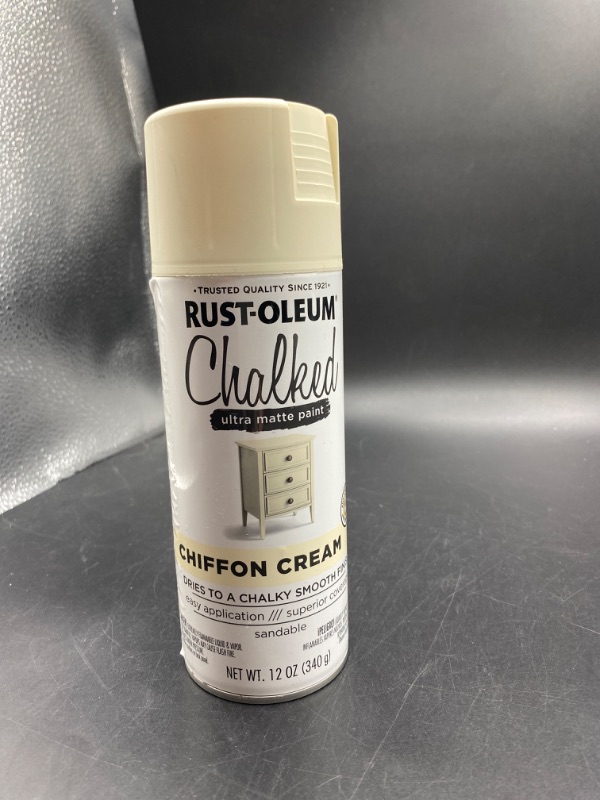 Photo 2 of Chiffon Cream Rust-Oleum Chalked Ultra Matte Spray Paint 12 Oz
