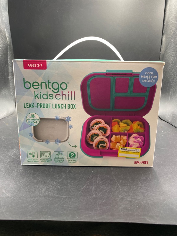 Photo 2 of Bentgo Chill Bento-Style Kids Lunch Box - Removable Ice Pack - Fuchsia Pink
