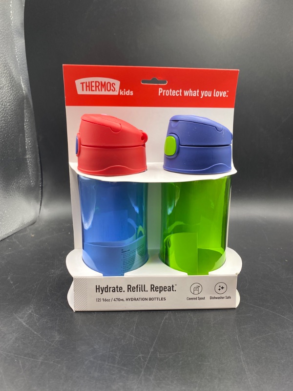 Photo 1 of Thermos 16oz Tritan Hydration Bottle 2pk - Blue/Lime
