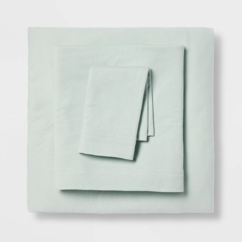 Photo 1 of Twin XL Jersey Sheet Set Mint Green - Room Essentials™
