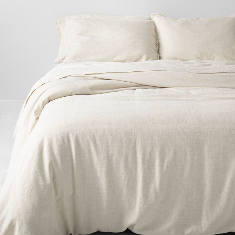 Photo 1 of King/California King Heavyweight Linen Blend Comforter & Sham Set Natural - Casaluna™
