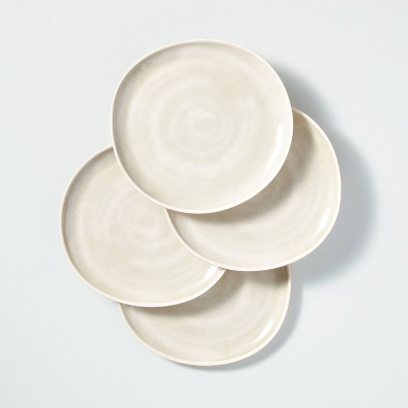 Photo 1 of 4pk Tonal Bamboo-Melamine Salad Plate Set Natural/Cream - Hearth & Hand™ with Magnolia
