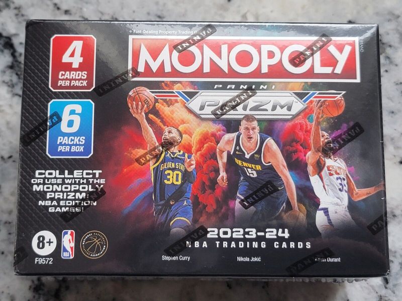 Photo 1 of 2023-24 Monopoly Prizm NBA Booster Box Factory Sealed in Hand