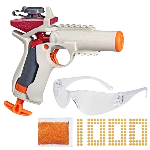 Photo 1 of Nerf Pro Gelfire Ignitor Blaster, 1000 Gelfire Rounds, 60 Round Capacity, T-Pull Priming, up to 150 FPS, Eyewear, Gifts for Teens Ages 14+
