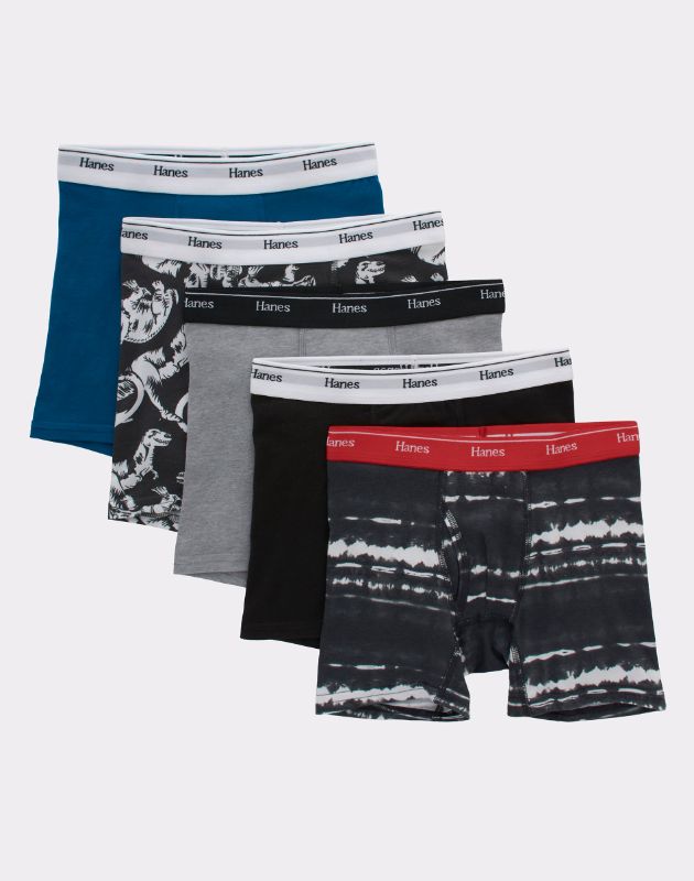 Photo 1 of Hanes Originals Boys' Boxer Brief Underwear, Assorted, 5-Pack M
