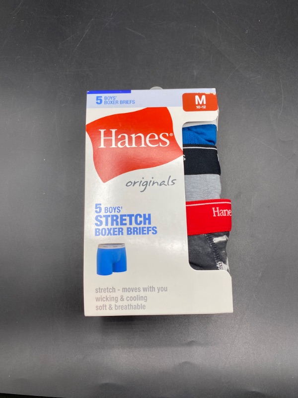 Photo 2 of Hanes Originals Boys' Boxer Brief Underwear, Assorted, 5-Pack M
