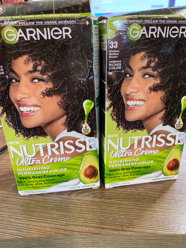 Photo 2 of Garnier Nutrisse Nourishing Hair Color Creme 33 Darkest Golden Brown
