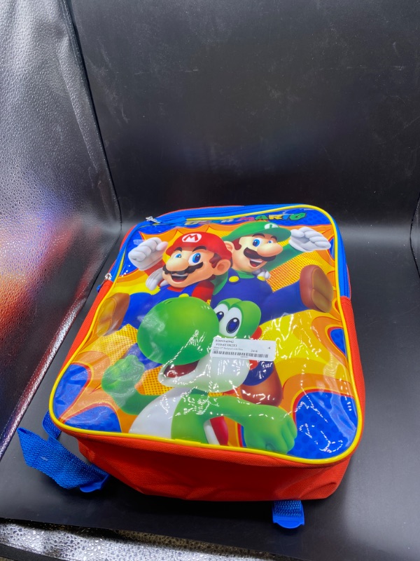 Photo 2 of Super Mario Bros Backpack 15 Luigi Yoshi Nintendo Red Blue Boys Video Game
