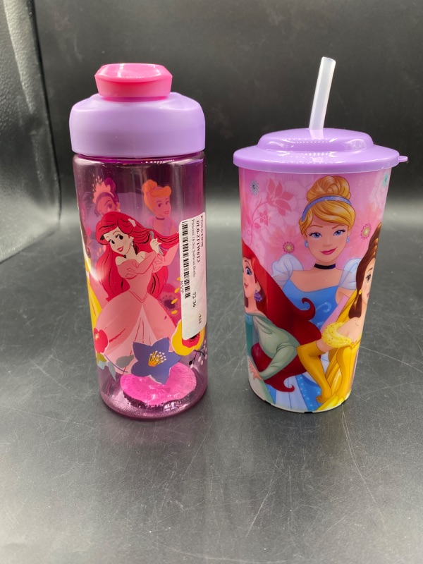Photo 1 of Disney Princess water bottle and cup duo