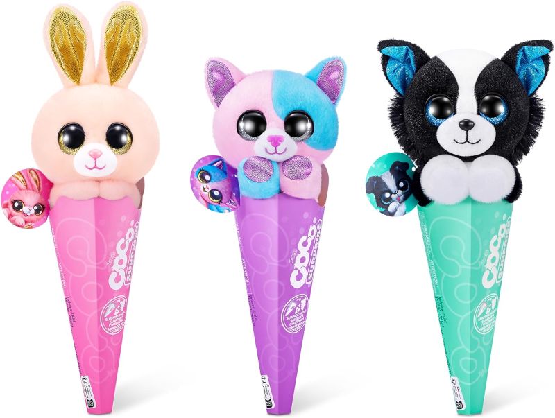 Photo 2 of Coco Surprise Coco Cones (3 Pack) by ZURU Animal Plush Toys with Baby Collectible Surprise in Cone, Randomly Assorted Animal Toy for Girls and Kids Mystery 3 Pack- MYSTERY BUNDLE
