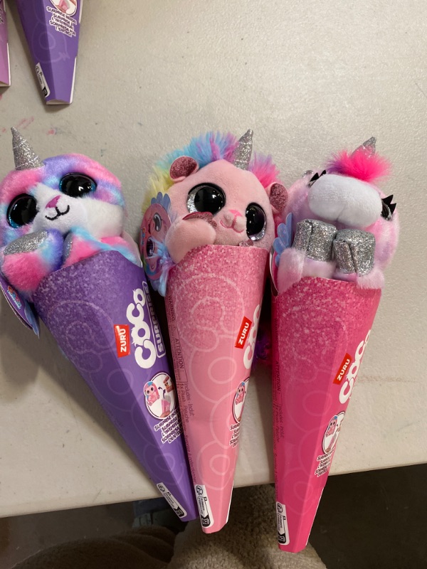 Photo 4 of Coco Surprise Coco Cones (3 Pack) by ZURU Animal Plush Toys with Baby Collectible Surprise in Cone, Randomly Assorted Animal Toy for Girls and Kids Mystery 3 Pack- MYSTERY BUNDLE
