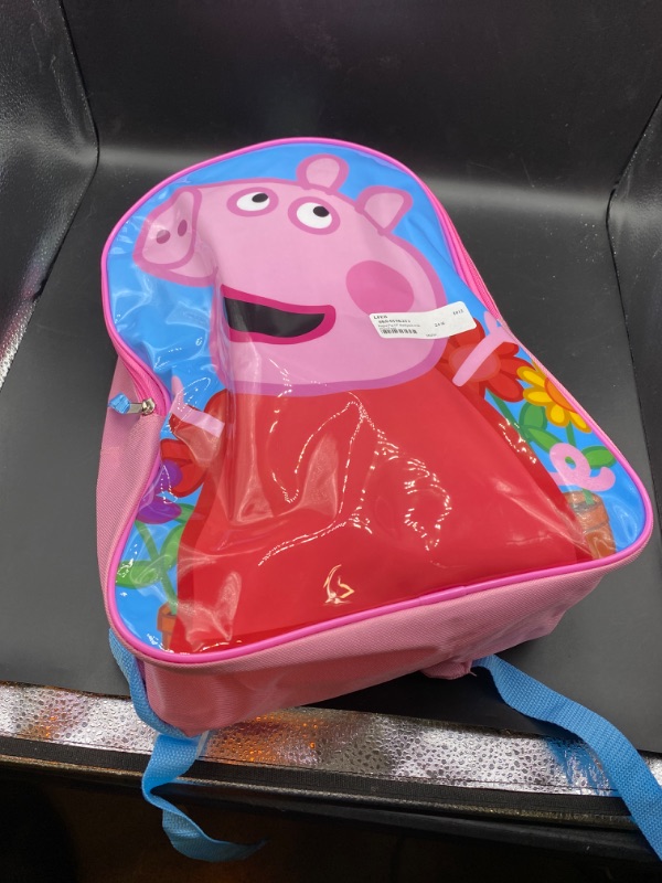 Photo 2 of Peppa Pig Girls School Backpack 15 with Flat Front Pink Flowers
