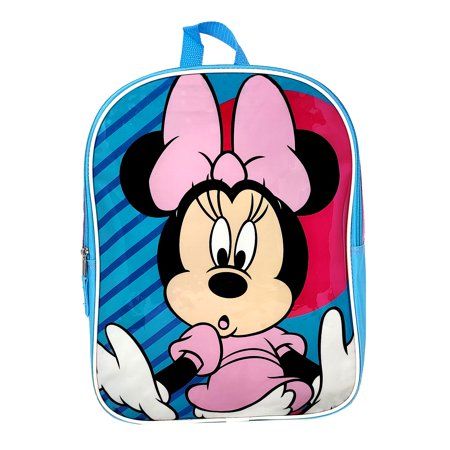Photo 1 of Minnie Mouse Backpack 15 Disney Pink Bow Blue Girls
