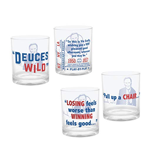 Photo 1 of Zak Designs Collectible Vin Scully Double Old Fashioned Plastic Tumbler Set 14 Oz, Perfect for Dodger Baseball Fans and Drinks at Home, Set of 4 Cups,
