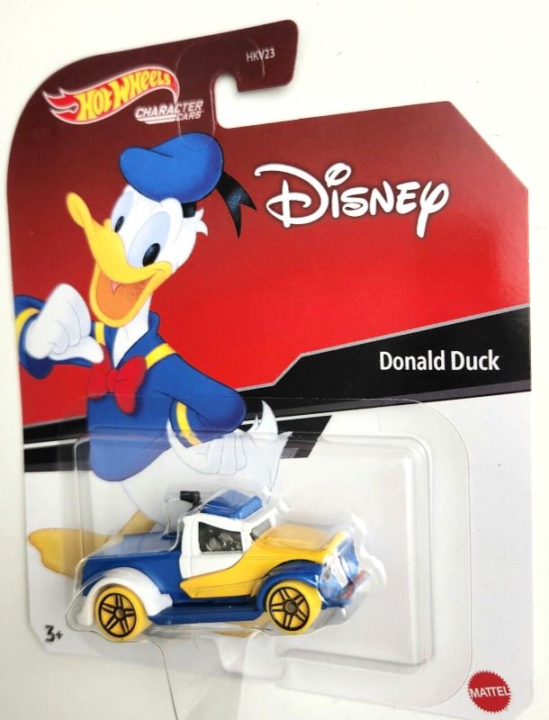 Photo 1 of Hot Wheels Donald Duck Character Car Collectible 1:64 Scale Disney Toy Collectible
