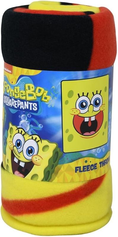Photo 1 of SpongeBob SquarePants "Big Face 45x60 Fleece Throw
