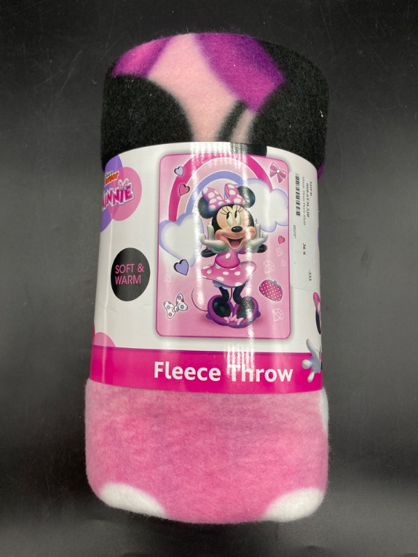 Photo 2 of Collections Etc Disney Minnie Mouse Fleece Throw Blanket 61 L X 44 W
