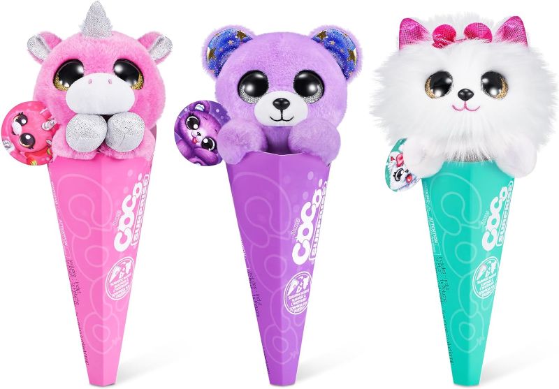 Photo 1 of Coco Surprise Coco Cones (3 Pack) by ZURU Animal Plush Toys with Baby Collectible Surprise in Cone, Randomly Assorted Animal Toy for Girls and Kids Mystery 3 Pack
