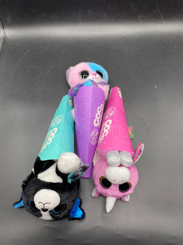 Photo 1 of Coco Surprise Coco Cones (3 Pack) by ZURU Animal Plush Toys with Baby Collectible Surprise in Cone, Randomly Assorted Animal Toy for Girls and Kids Mystery 3 Pack
