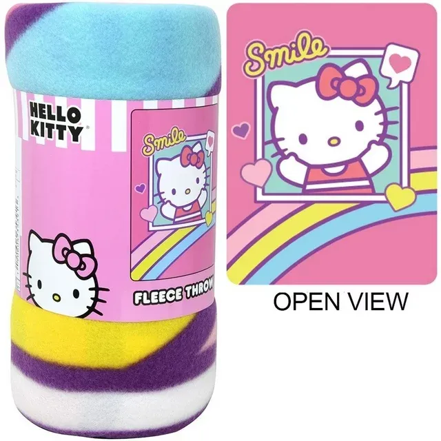 Photo 1 of Sanrio Hello Kitty Throw Blanket 45 X 60 Smile Pink Hearts Girls
