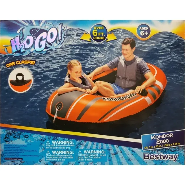 Photo 1 of Bestway H2O GO! 6ft.5in X 45in Kondor 2000 Inflatable Orange Boat
