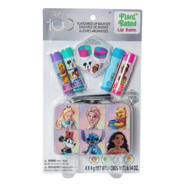 Photo 1 of Disney Plant-Based Flavored Lip Balms & Storage Tin Set
