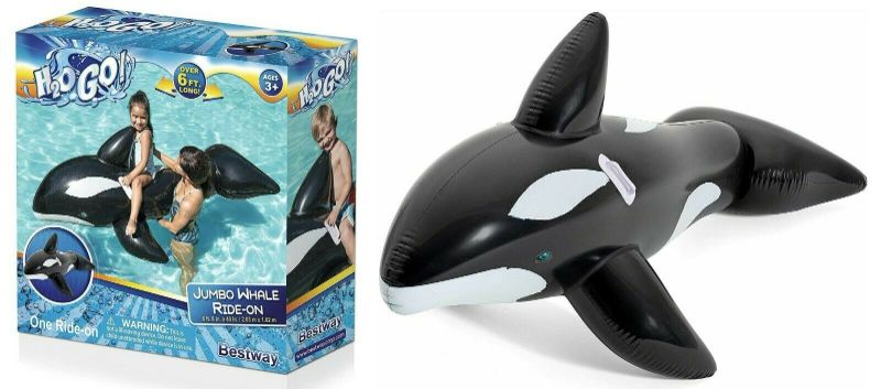 Photo 1 of Bestway Jumbo Whale Black and White Ride-on Pool Float Children 3+ Years
