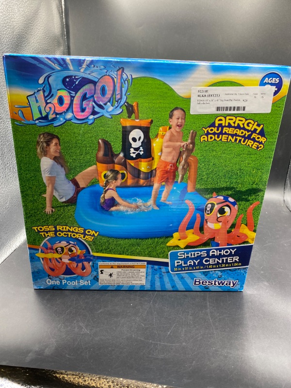 Photo 2 of H2OGO! Ships Ahoy Pool Play Center - 55 X 51 X 41 - Bestway Kids Inflatable Water Play Set Includes Inflatable Octopus Compass & 4 Rings Kids P
