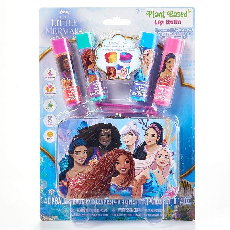 Photo 1 of The Little Mermaid 4pk Lip Balm with Tin on Card
