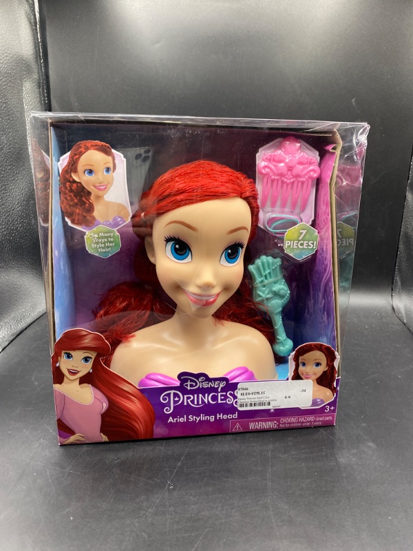 Photo 2 of Disney Princess Ariel Styling Head and Accessories, 18-pieces, Red Hair and Blue Eyes, Pretend Play, Kids Toys for Ages 3 Up by Just Play
