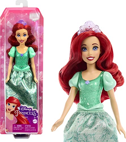 Photo 1 of Mattel Disney Princess Ariel Fashion Doll, Sparkling Look with Red Hair, Blue Eyes & Tiara Accessory
