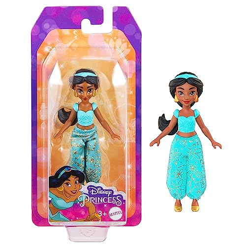 Photo 1 of Disney Princess Jasmine Small Doll, Black Hair & Brown Eyes, Signature 2-Piece Look with Pants
