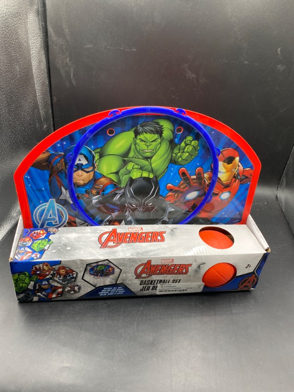 Photo 2 of Marvels Avengers Hulks Thor Captain America 13.5 X 10 Basketball Set Ball Hoop Net & Door Hanger