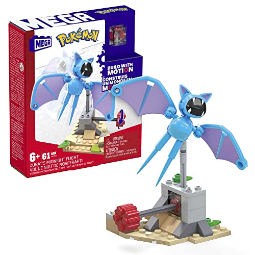 Photo 1 of MEGA Pokemon Building Toy Kit Zubat S Midnight Flight (61 Pieces) for Kids
