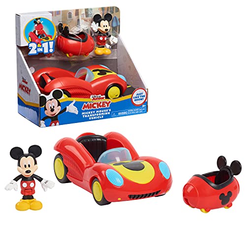 Photo 1 of Disney Junior Mickey Mouse Funhouse Transforming Vehicle Mickey Mouse Red Toy Car Preschool Officially Licensed Kids Toys for Ages 3 up Gifts and
