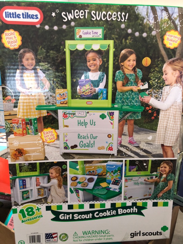 Photo 4 of Little Tikes Girl Scout Cookie Booth with 19 Accessories Multi-Color for Ages 3+ Years
