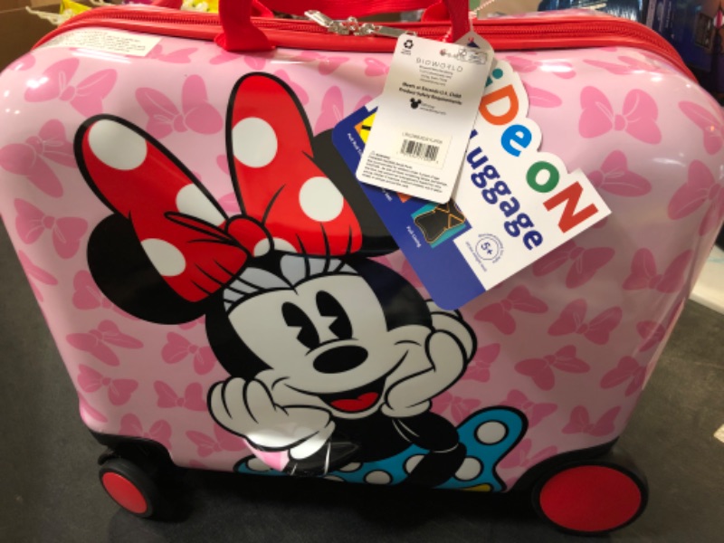 Photo 2 of Disney Minnie Mouse Ride on Suitcase for Kids, 18'' Suitcase
