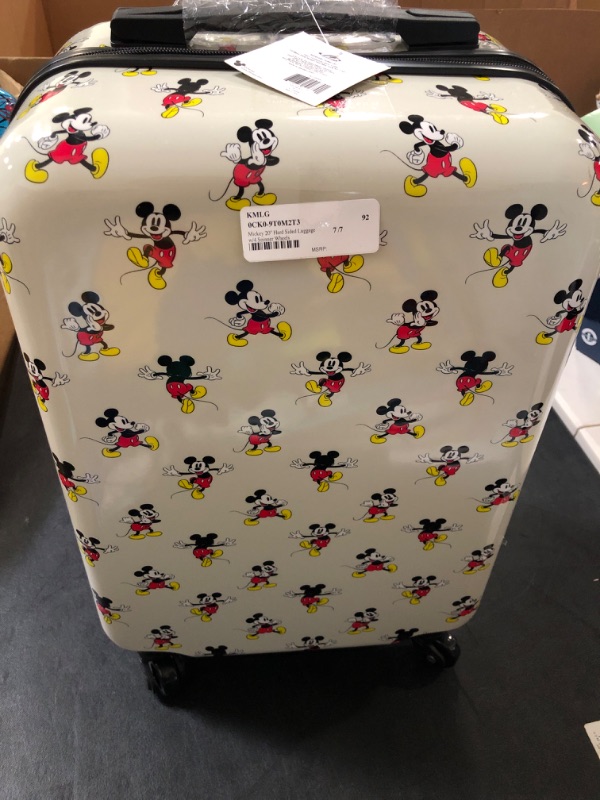 Photo 2 of Disney Mickey Mouse Pattern Kid's Hardside 20" ABS 360 Spinner Luggage
