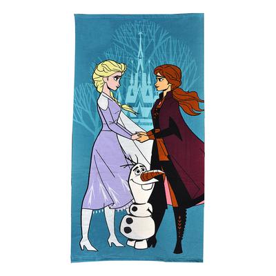 Photo 1 of Frozen 845666 27 X 54 in. Disney Frozen Ana & Elsa Holding Hands Microfiber Beach Towel
