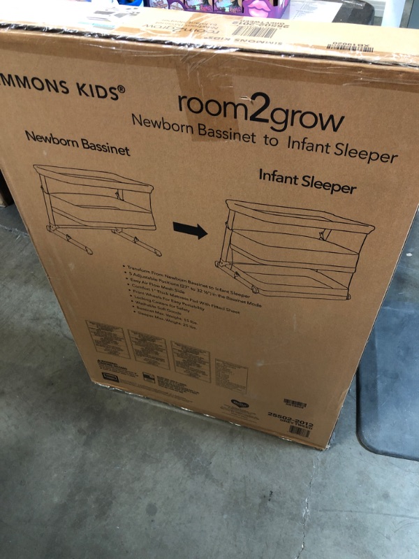 Photo 2 of Simmons Kids Room2Grow Newborn Bassinet to Infant Sleeper Grey Tweed
