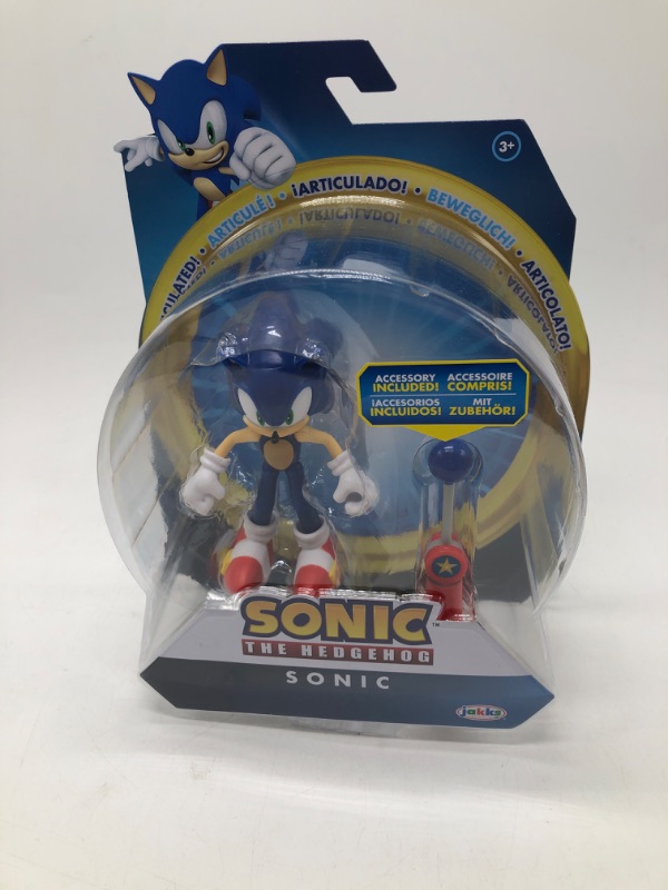 Photo 2 of Sonic the Hedgehog 4-inch Sonic Action Figure with Blue Checkpoint Accessory. Ages 3+ (Officially Licensed by Sega)
