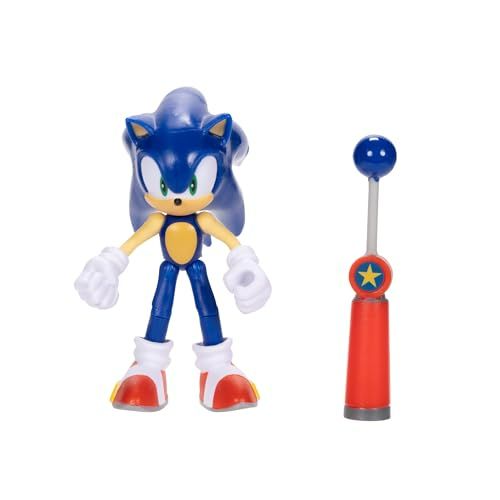 Photo 1 of Sonic the Hedgehog 4-inch Sonic Action Figure with Blue Checkpoint Accessory. Ages 3+ (Officially Licensed by Sega)
