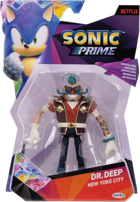 Photo 2 of Sonic Prime 5-inch Dr. Deep - New Yoke City Action Figure 13 Points of Articulations. Ages 3+ (Officially Licensed by Sega and Netflix)
