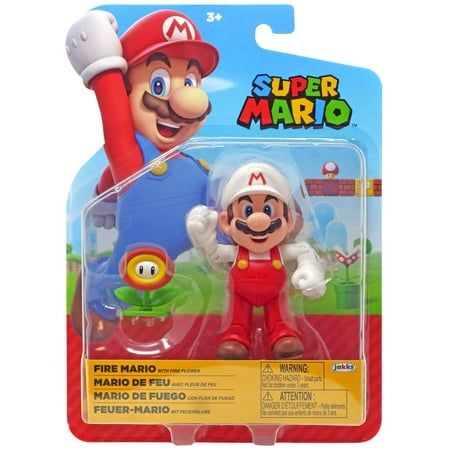 Photo 1 of World of Nintendo Wave 32 Fire Mario Action Figure (with Fire Flower)
