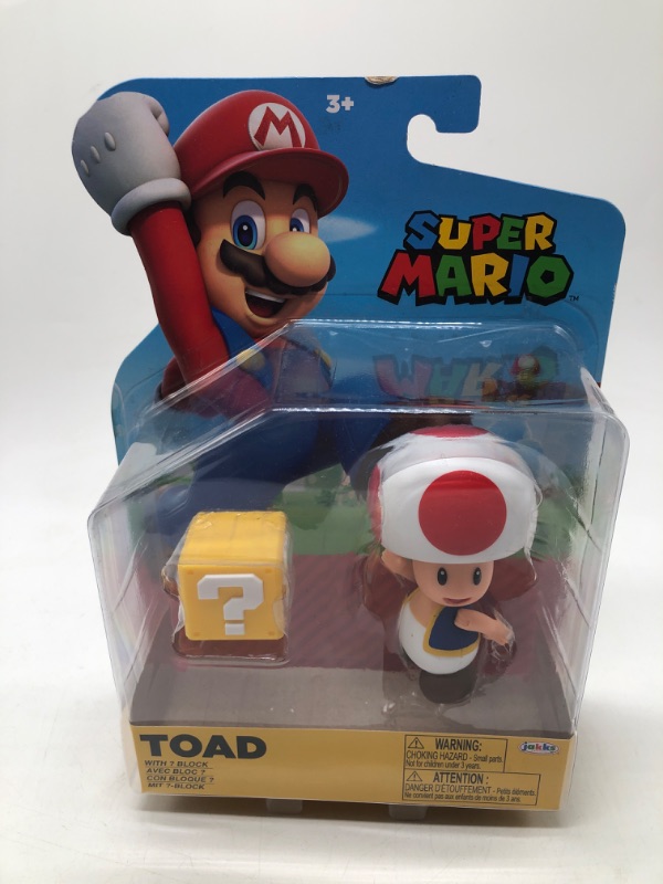 Photo 2 of World of Nintendo Wave 32 Red Toad Action Figure (with Question Block)

