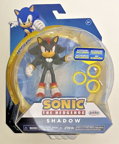 Photo 2 of Sonic 4 Inch Modern Shadow with 3 Rings Articulated Figure with Accessory
