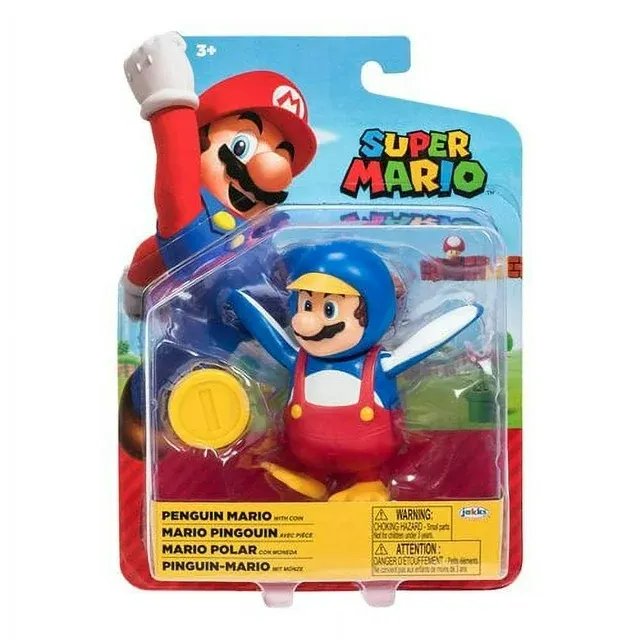 Photo 2 of Super Mario 4 in Figures - Penguin Mario W/ Coin
