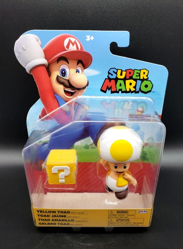 Photo 2 of SUPER MARIO 4INCH Yellow Toad with Question Block
